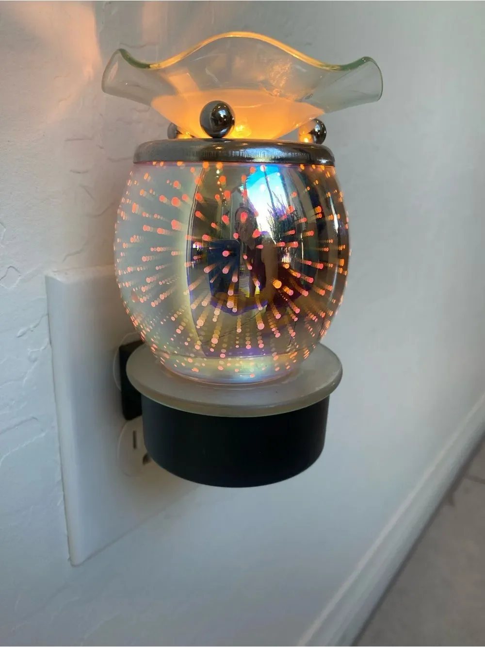 Iridescent Glass Electric Plug-In Wax Warmer - Multicolor Glow